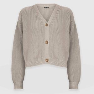 Saint & Sofia SoHo Crop Cardigan Beige Size Small
